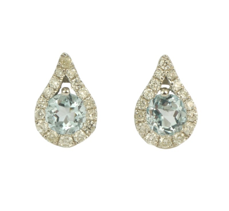 Zlaté náušnice s diamanty a topazy