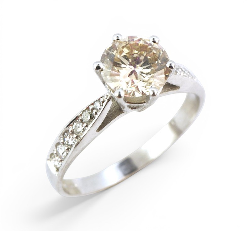 Zlatý prsten s briliantem 0,93 ct