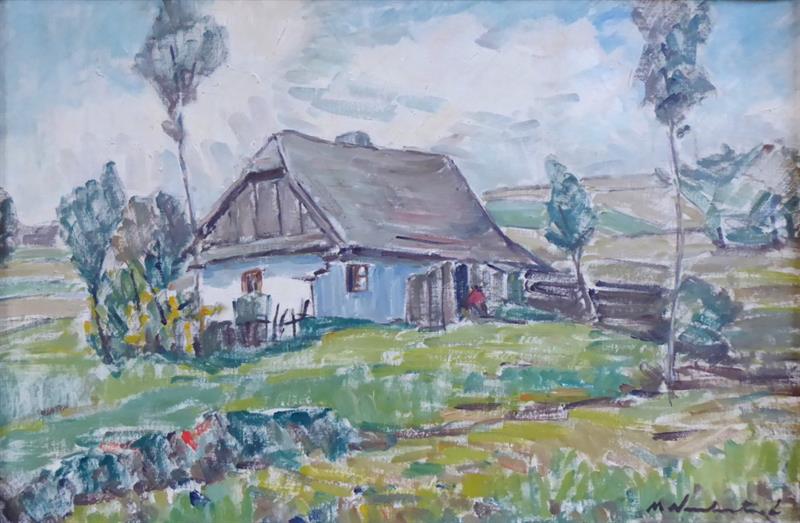 Maryša Neubertová - Chalupa s postavou na zápraží