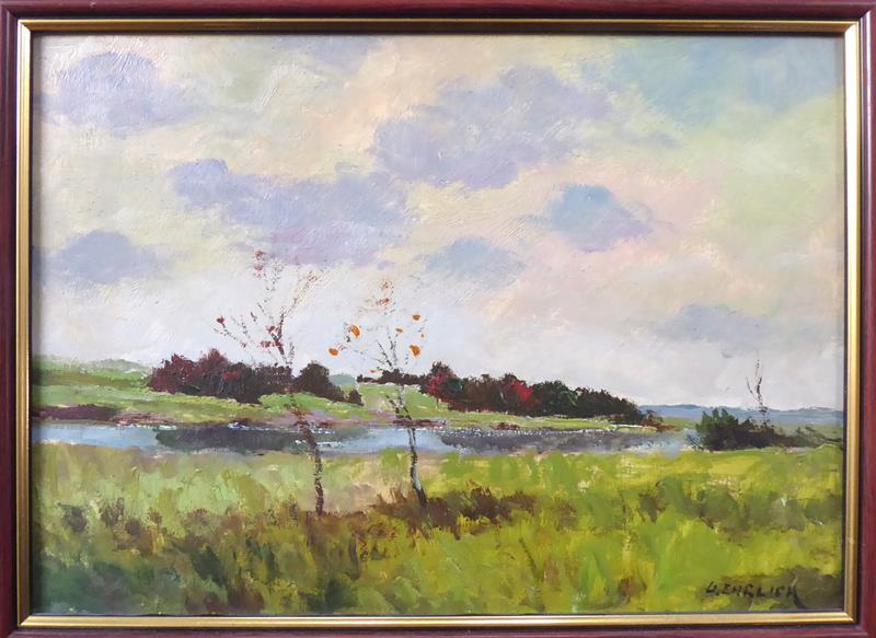 Láďa Ehrlich - Krajina s dvojicí jeřabin