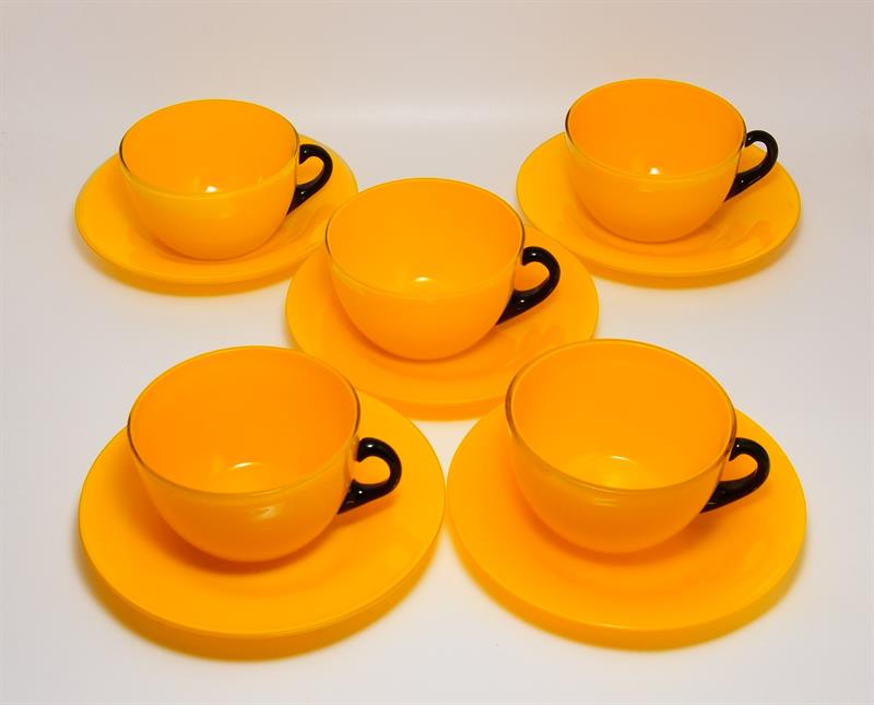 Souprava z výrazně barevného Tango skla, 5 x šapo