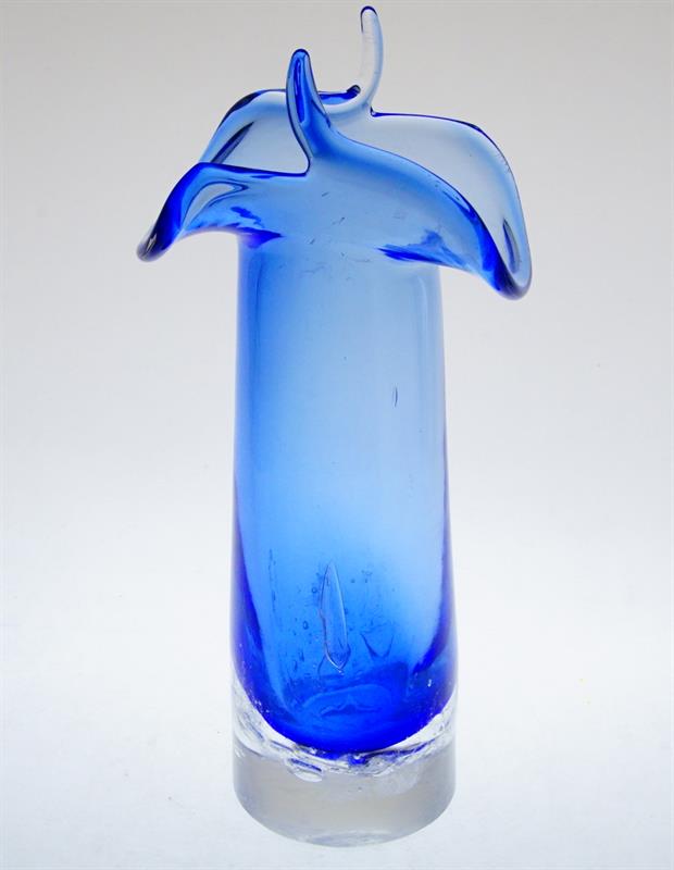 Váza se zataveným dekorem "Rohatá" Karel WÜNSCH Škrdlovice