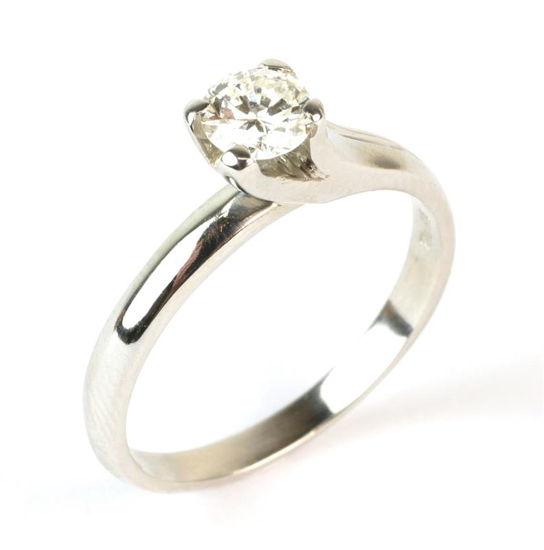 Zlatý prsten s briliantem 0,45 ct