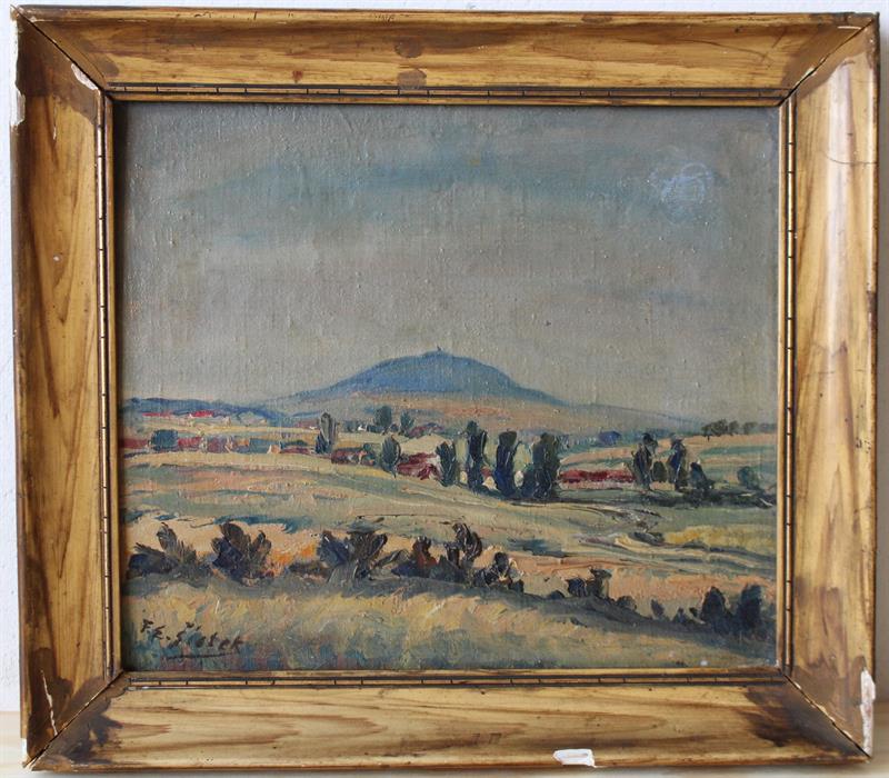 Pohled na Říp - sign - Olej