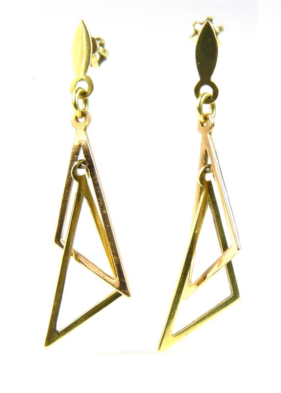 Zlaté visací náušnice