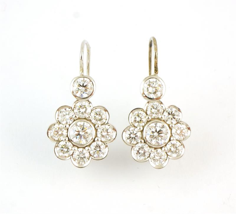 Zlaté náušnice s brilianty 3,06 ct