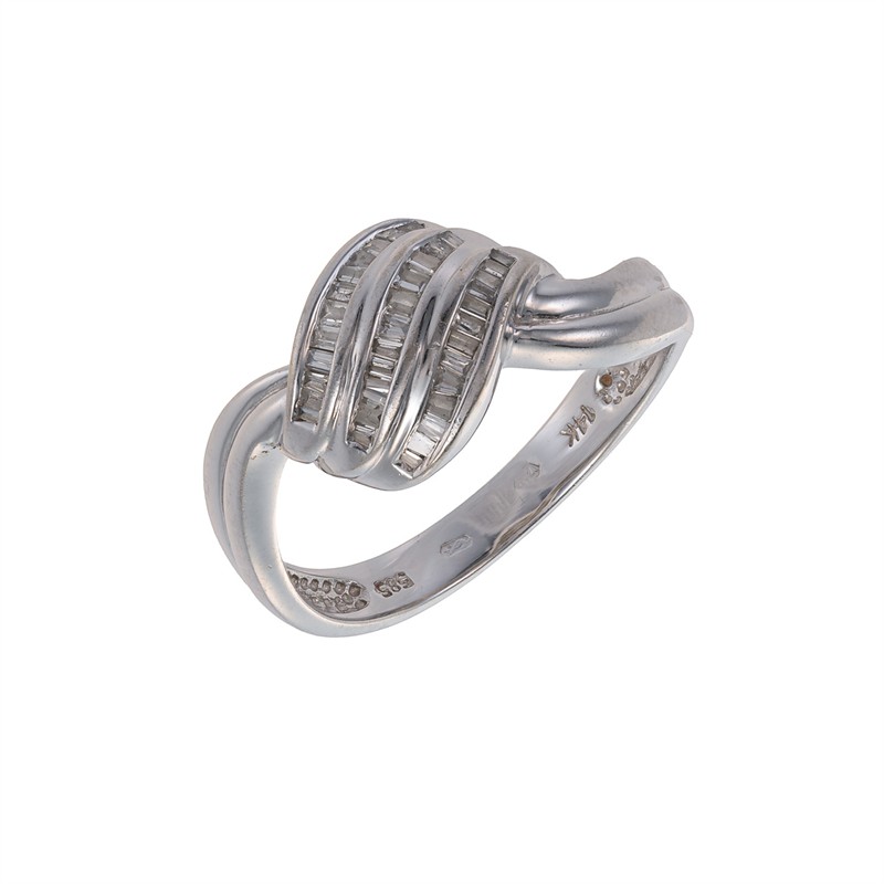 Zlatý prsten s bagetovými diamanty 0,15 ct
