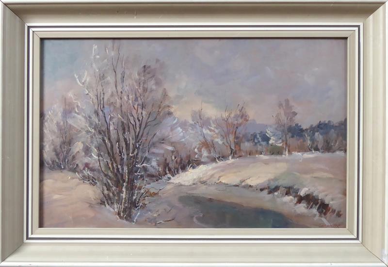 Karel Balíček- Zimní krajina s červánky