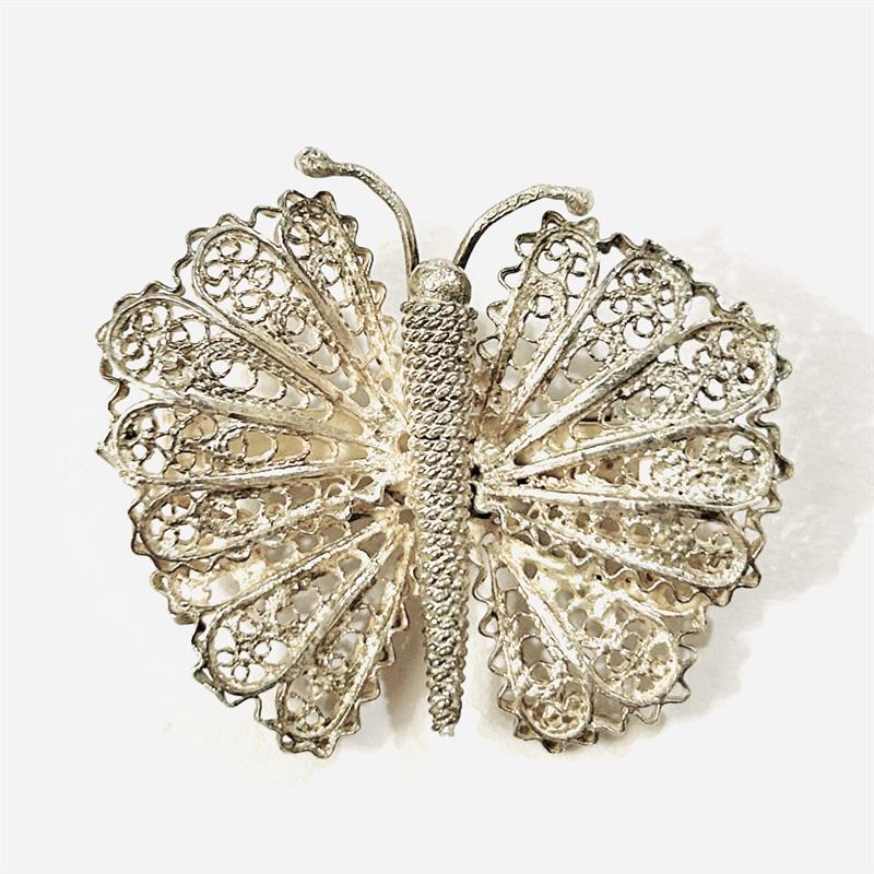 Stříbrná filigránová brož "motýl"