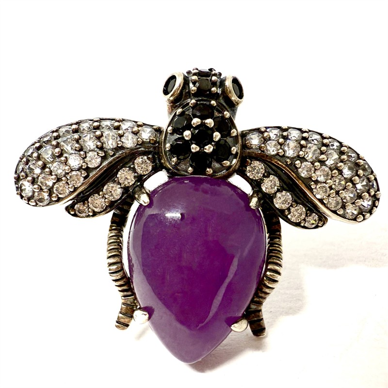 Stříbrná brož / závěs - moucha