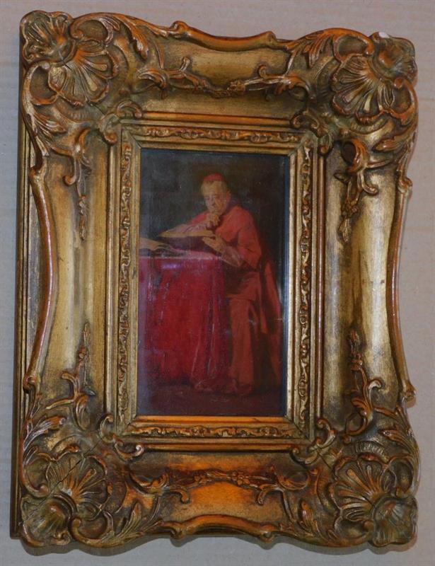 WILHELM LÖWITH - KARDINÁL, olej, dřevo