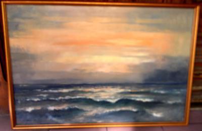 Moře se západem slunce, akad. malíř Bohumil Pospíšil