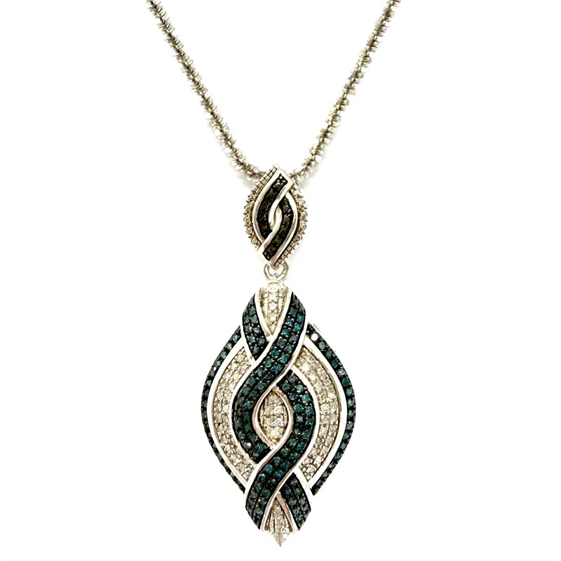 Stříbrný náhrdelník s briliantovým závěsem