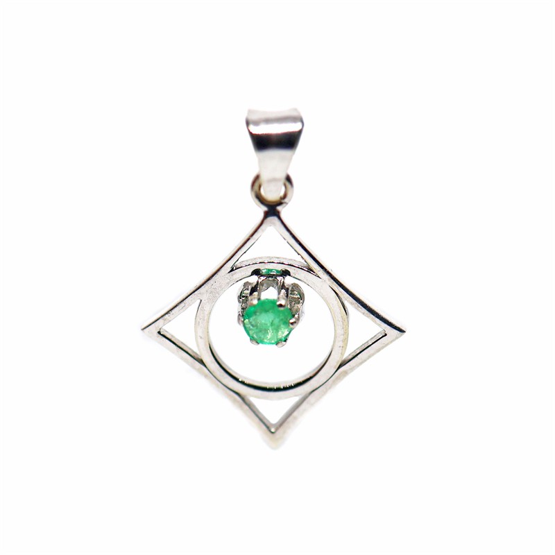 Zlatý designový přívěsek se smaragdem