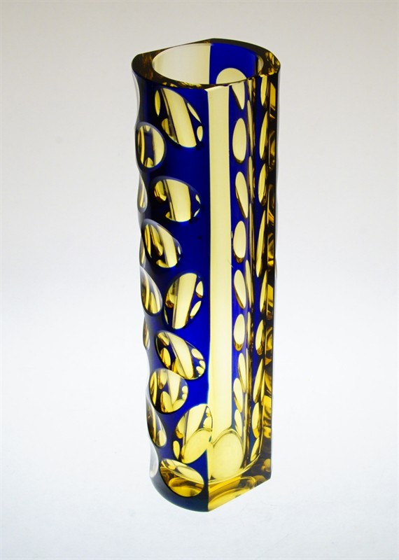 Váza DUAL ambrové jádro a kobaltová modř Karel WÜNSCH Exbor