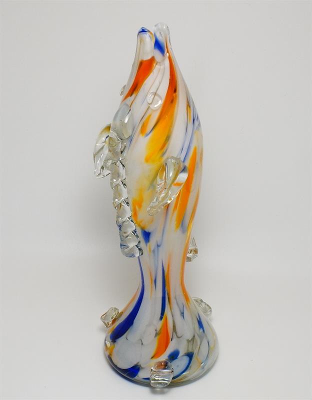 Figurální váza na jeden květ "RYBA" brokové hutní sklo