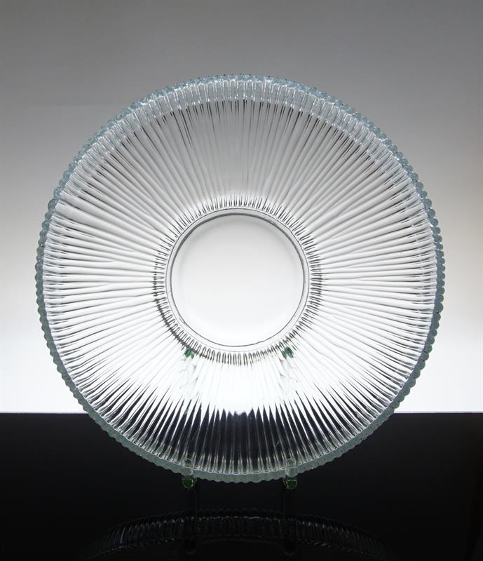 Servírovací podnos lisované sklo Václav HANUŠ Rudolfova huť