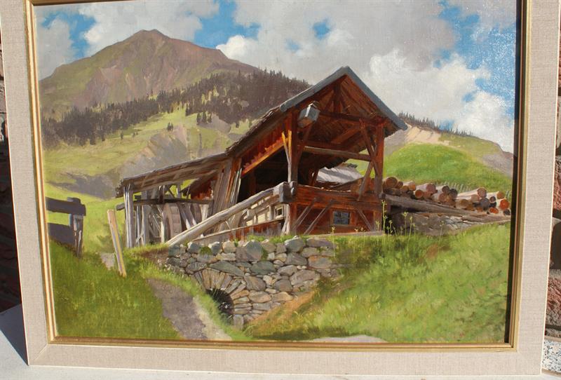 Starý obraz krajina asi Jindřich Tomec (1863 – 1928)