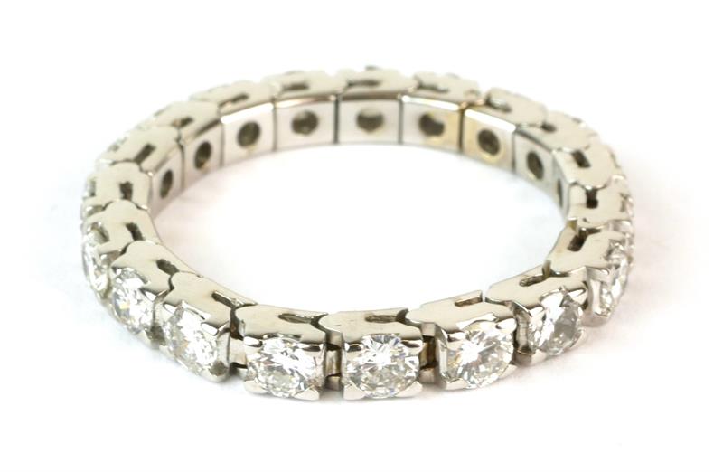 Zlatý prsten - pohyblivá "aliance" s brilianty, 1,80 ct