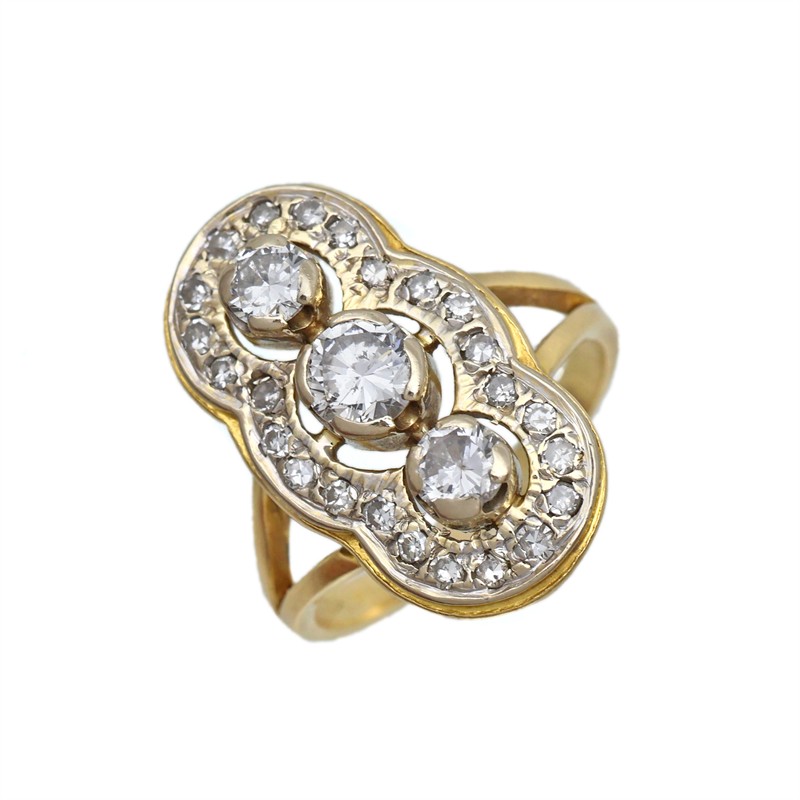 Zlatý prsten s přírodními brilianty 1,17 ct + certifikát