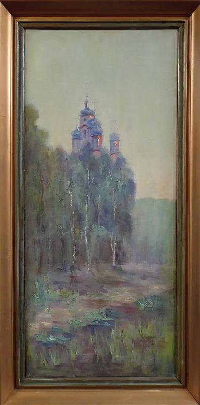 Pravoslavný kostel v krajině s břízami