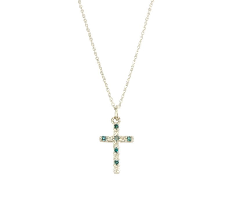 Zlatý náhrdelník - křížkem s diamanty