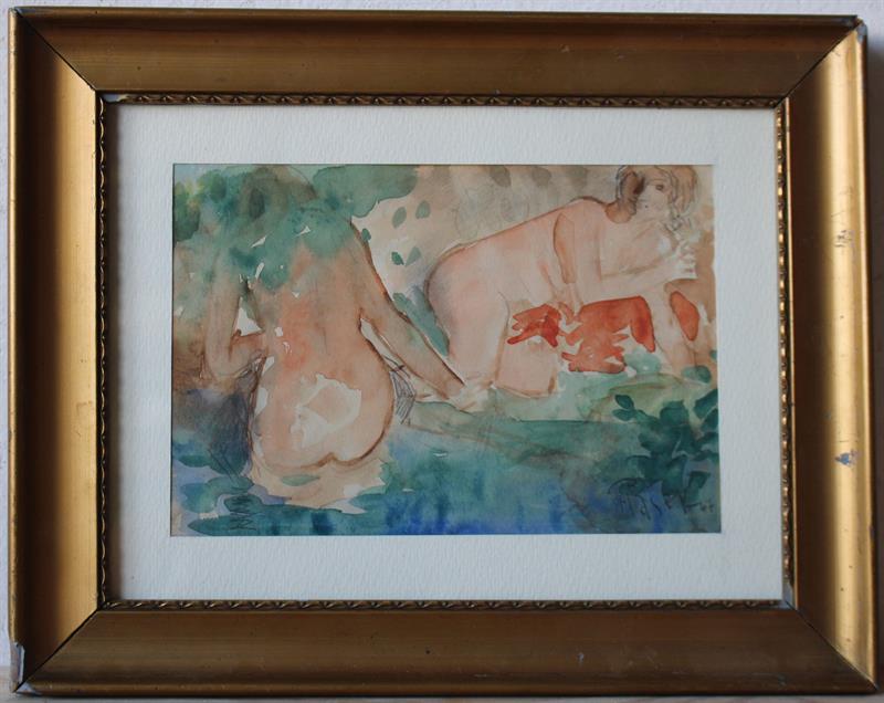 Dívčí akty v trávě - sign