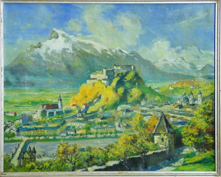 Josef DOLL - "Salzburg" olej na plátně
