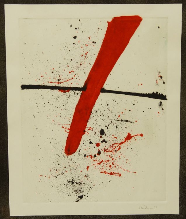 Červená a černá - Jaromír MÁSLER, monotyp 1990